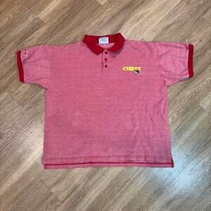 vintage 90s kansas city chiefs‎ embroidered polo shirt